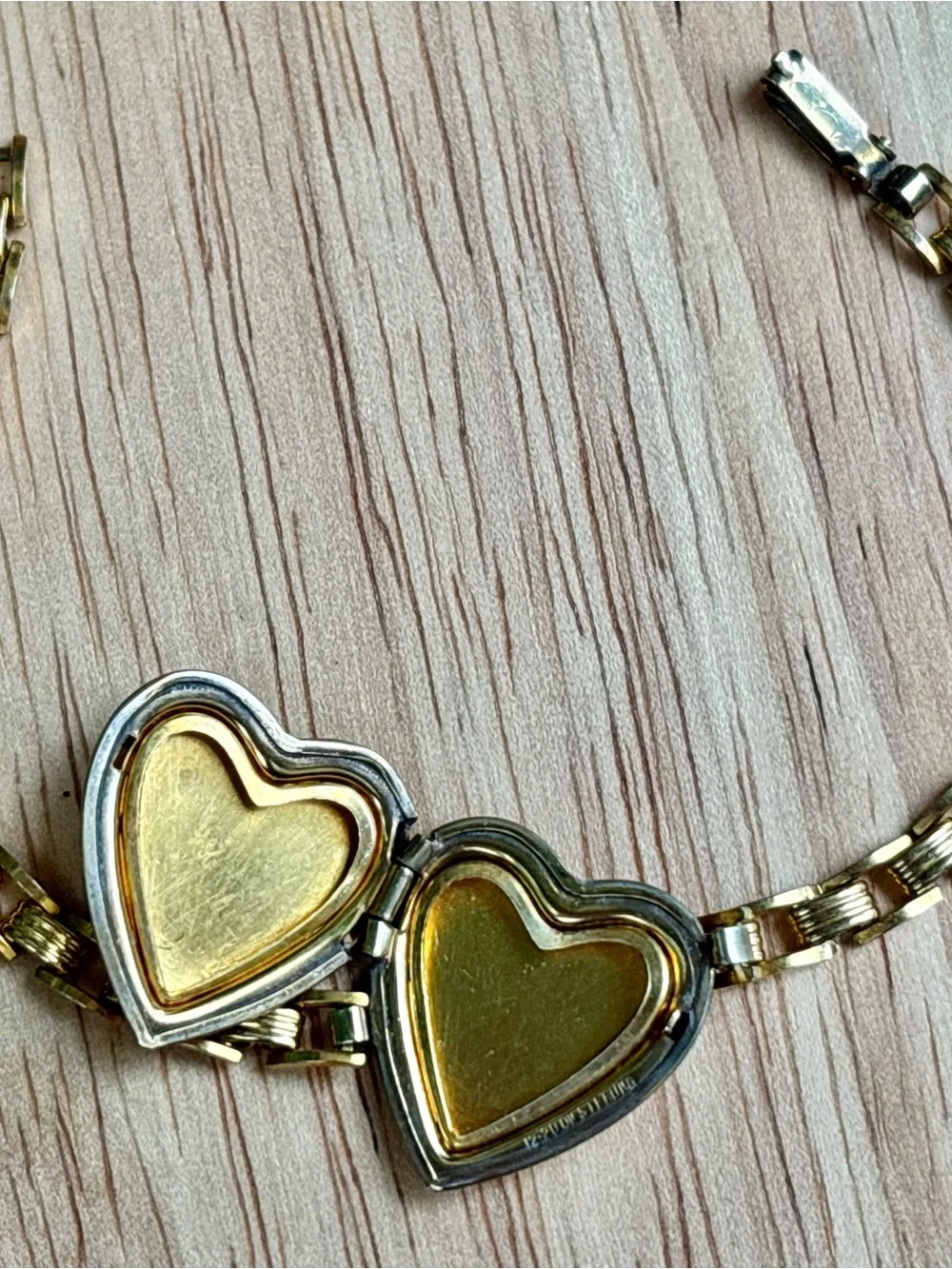 Vintage Rare 12K Gold Filled Heart Locket Sweetheart Bracelet